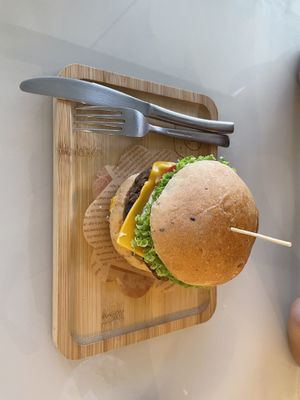 MCC truffle cheese burger   at Mong Cha Cha Cafe 夢茶茶 in Central Singapore