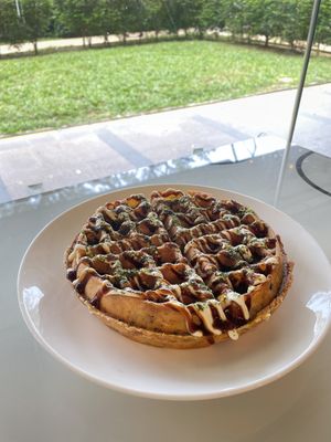 Okonomiyaki waffle   at Mong Cha Cha Cafe 夢茶茶 in Central Singapore
