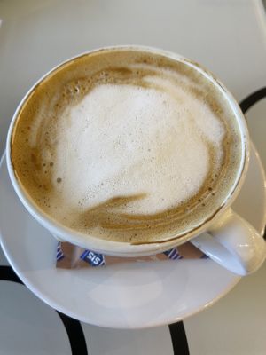 Oat mylk cappuccino   at Mong Cha Cha Cafe 夢茶茶 in Central Singapore