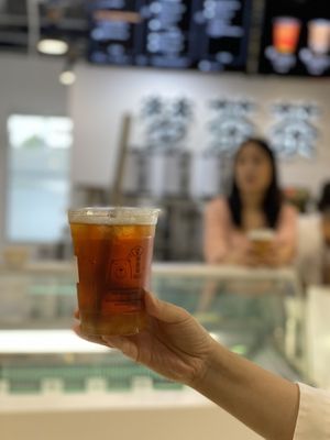 Earl grey tea with roasted hazelnut and white pearl at Mong Cha Cha Cafe 夢茶茶 in Central Singapore