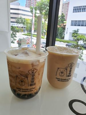 Earl Grey bubble tea & Earl Grey soy mylk lemon tea at Mong Cha Cha Cafe 夢茶茶 in Central Singapore