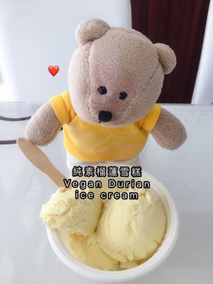 Durian ice cream  at Mong Cha Cha Cafe 夢茶茶 in Central Singapore