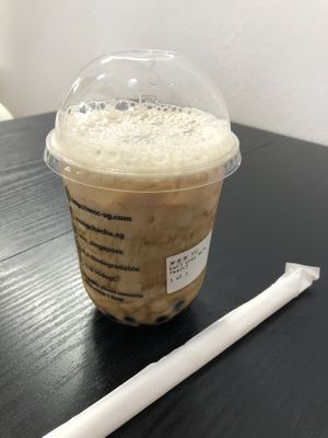 earl grey black sugar boba mylk tea 👍🏻👍🏻👍🏻 at Mong Cha Cha Cafe 夢茶茶 in Central Singapore