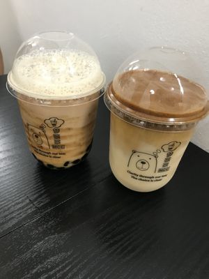 Earl grey mylk tea and dalgona coffee at Mong Cha Cha Cafe 夢茶茶 in Central Singapore