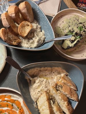 Hummus and baba ganoush   at Sesame in Chamonix-mont-blanc