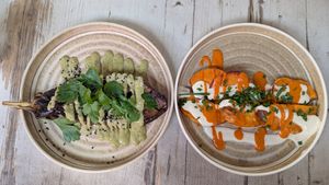 Miso aubergine and sweet potatoe tapas at Sesame in Chamonix-mont-blanc