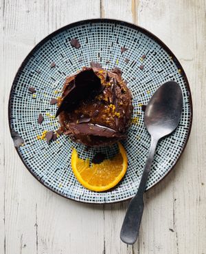 Dark chocolate marquise dessert   at Sesame in Chamonix-mont-blanc