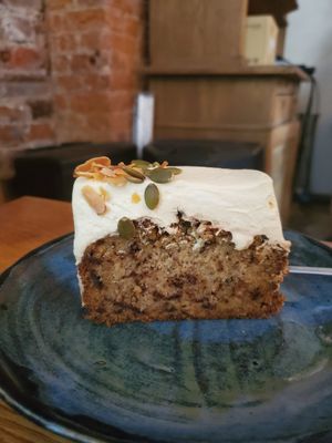 Banana Creme Cake at Inclusive Cafe Ogurci in St Petersburg