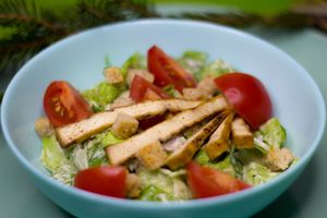 Caesar salad at Gulyaipole in St Petersburg