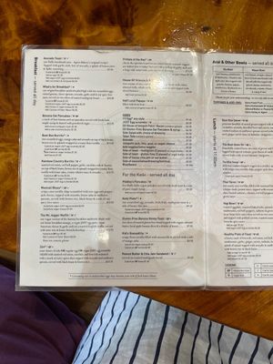 Menu at The Beet Box Cafe in Haleiwa