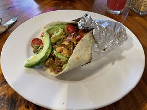 Burrito Babe + avocado at The Beet Box Cafe in Haleiwa