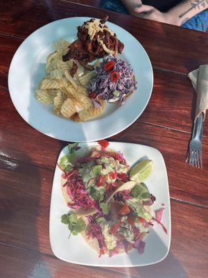 VBQ and Thai tacos  at The Beet Box Cafe in Haleiwa