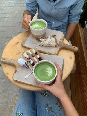 coconut and blackberry cake at Pilligreen in Minsk
