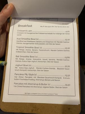 Frühstückskarte  at Café Concordia in Bremen