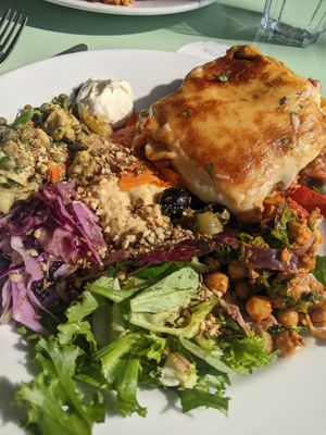 Lasagne and salad at The Veg Box Cafe - Canterbury in Canterbury