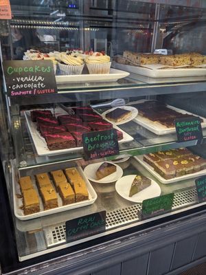 Cake display at The Veg Box Cafe - Canterbury in Canterbury