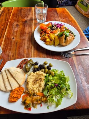Tapas plate & mushroom wellington at The Veg Box Cafe - Canterbury in Canterbury