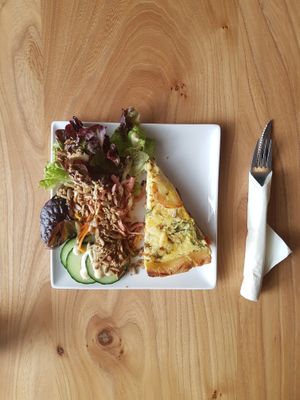 Vegetarian quiche with seasonal veggies.  at KEEK in Utrecht
