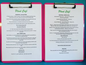 Current menu at Plant Cafe - maybe closed in Ipswich