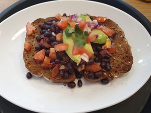 Mexican beans on toast  at Plant Cafe - maybe closed in Ipswich