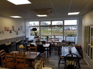 Seating area at Plant Cafe - maybe closed in Ipswich