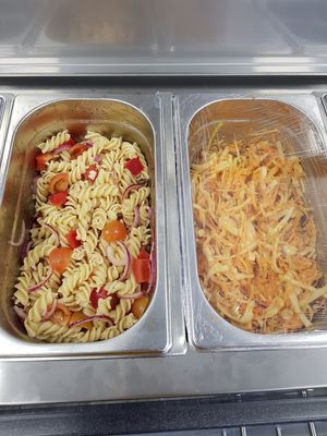 Pasta salad and coleslaw at Plant Cafe - maybe closed in Ipswich