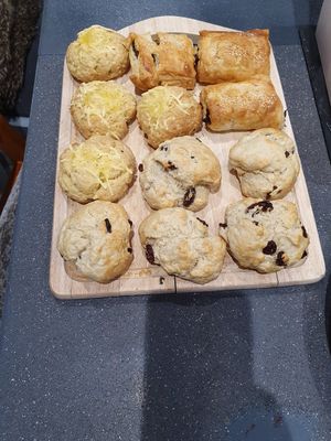 Scones, 'cheese' and fruit at Plant Cafe - maybe closed in Ipswich