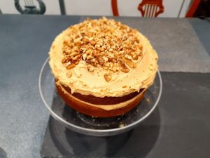Coffee and walnut cake at Plant Cafe - maybe closed in Ipswich