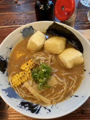 Ramen a base miso con tonkatsu di tofu   at Hakata in South East London