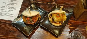 Hirata: Aubergine Katsu (left) & Tofu Mushroom (Right) at Hakata in South East London