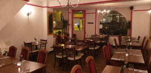 Inside the restaurant at Swagatam Indian in Bristol