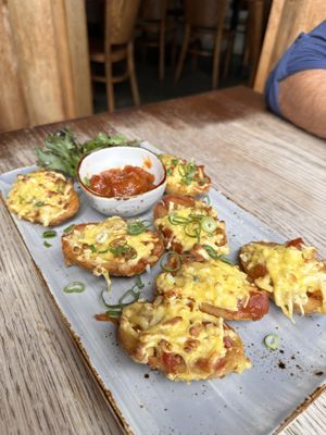 Vegan potato skins 😍  at Rusty Pelican in Auckland
