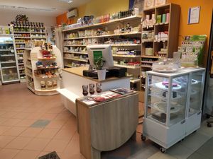 Outside of the store at Trgovina Rastoča Jablana in Ljubljana