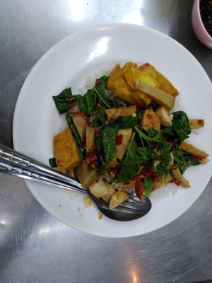 Don't kniw the name but spicy and yummy at Jay Oh Vegetarian in Bangkok