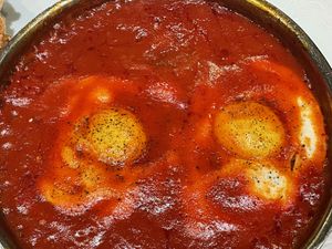 Yo Eggs in Shakshuka  at Benedict in Herzliya