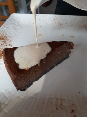 Dessert ginger cake at Tatale Vegan Restaurant in Accra