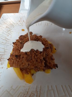 Pineapple Crumble Fresh Vanilla IceCream at Tatale Vegan Restaurant in Accra