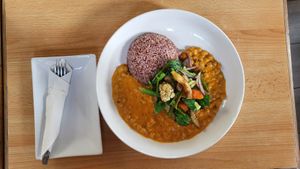 Chickpea and Vegstable Curry #Veganuary at Tatale Vegan Restaurant in Accra