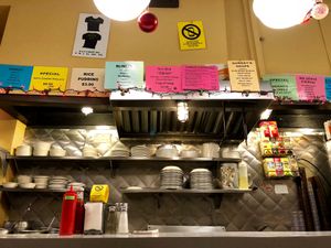 inside at B and H Dairy Vegetarian Restaurant in New York City