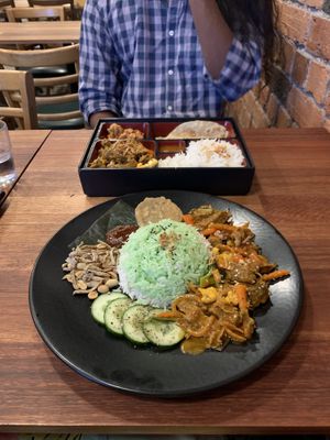 Vivek with the Bento Box   at Baba Hawker in Brunswick
