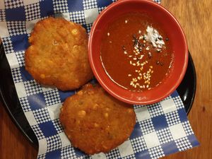 Loaded fritter w/Sambal $8.00 at Baba Hawker in Brunswick
