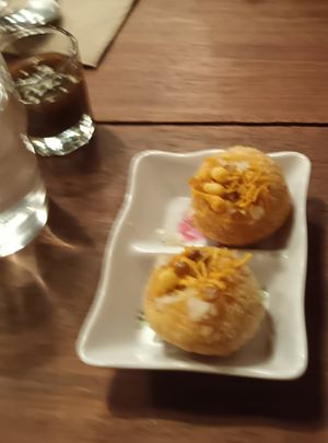 Puri puri with tamarind sauce at Baba Hawker in Brunswick