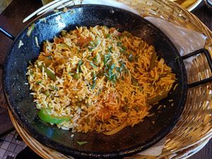 Vegetable biryani rice at Archana in Belfast