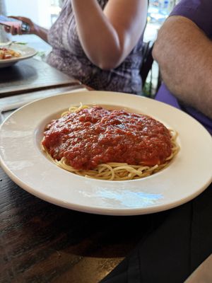 Spaghetti and marinara. Delicious!!  at Antonella's Italian Ristorante in Fayetteville