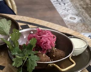 Falafel with tahin sauce  at Casa Qurtubah in Cordoba