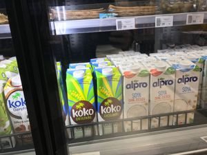 Vegan milks at Baronesha in Tirana