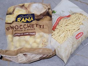 Fresh (i.e., refrigerated) vegan pasta at Baronesha in Tirana