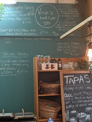 Plant based menu at Verde's in Chester