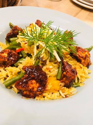 Sintija's tofu special at Verde's in Chester