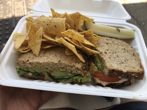 guacamole and hummus sandwich  at Culebra Coffee in Culebra